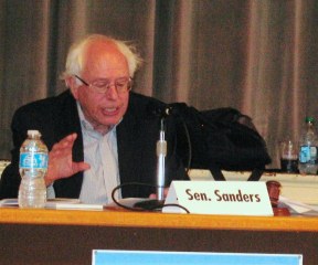 Sen. Bernie Sanders speaks at a hearing on gas prices in Burlinton on Monday, Aug. 7, 2012. Photo by Greg Guma