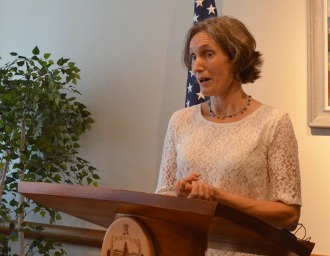 Education Secretary Rebecca Holcombe at a press conference in September 2013. Photo by Viola Gad/VTDigger