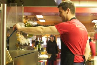 Dimitri Leristis, a Brattleboro native and owner of the House of Pizza, says the closing of Vermont Yankee will hamper the local economy.