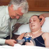 Northfield’s Naomi Drown is embraced by her childhood pediatrician in the Garden Room for palliative care patients at Gifford Medical Center in Randolph. She spent weeks at Gifford, which boasts palliative care certified physicians, before returning home by ambulance to die. She lost her battle with Ewing’s sarcoma – a rare cancer – shortly after her 25th birthday. Photo courtesy of Gifford Medical Center.