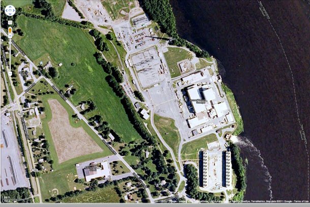 Google Earth image of the Vermont Yankee plant in Vernon, Vt.
