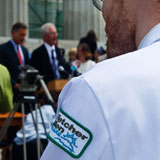A Fletcher Allen doctor watches during the health care bill signing. VTD/Taylor Dobbs