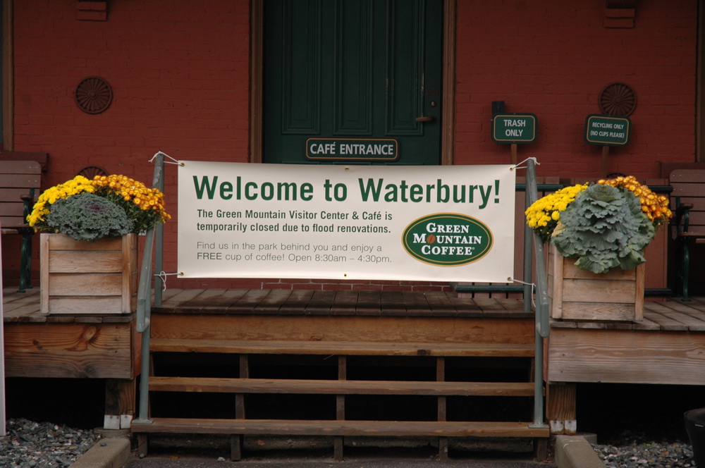 Welcome to Waterbury sign.