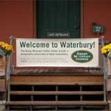 Green Mountain Coffee Roasters cafe in the historic railroad depot building remains closed despite the welcome sign and is not expected to open for at least another month. VTD/Andrew Nemethy