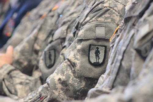 While the Dubie family came out in force to the ceremony, the guard, who Dubie also called “family,” made up the majority of the crowd.