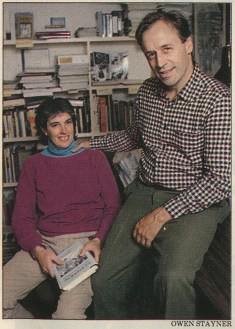 Co-founders Margo and Ian Baldwin posed for this photo for Newsweek in the 1980s when their new publishing company with a progressive focus, Chelsea Green, was in a small office in the town of the same name. 