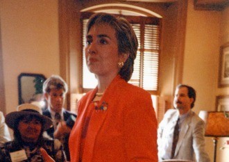 Hillary Clinton and Bryan Pfeiffer