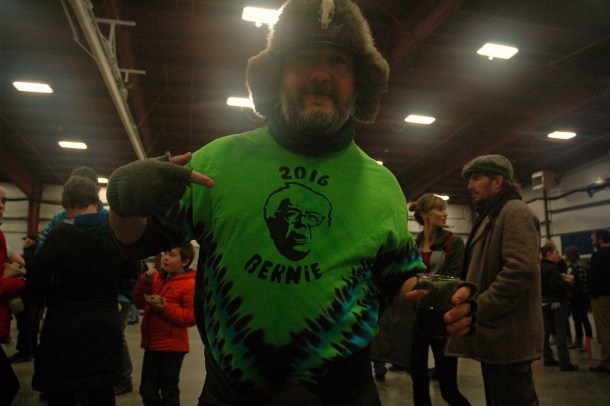 Bo Muller-Moore, promoter of "Eat More Kale," feels the Bern. Photo by Jasper Craven/VTDigger 