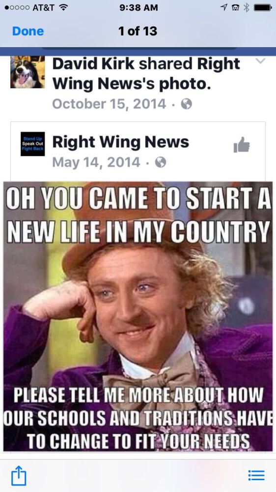 A screenshot of a meme reposted by Ward 7 School Board Member David Kirk.