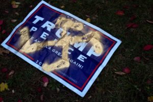Trump sign, swastika