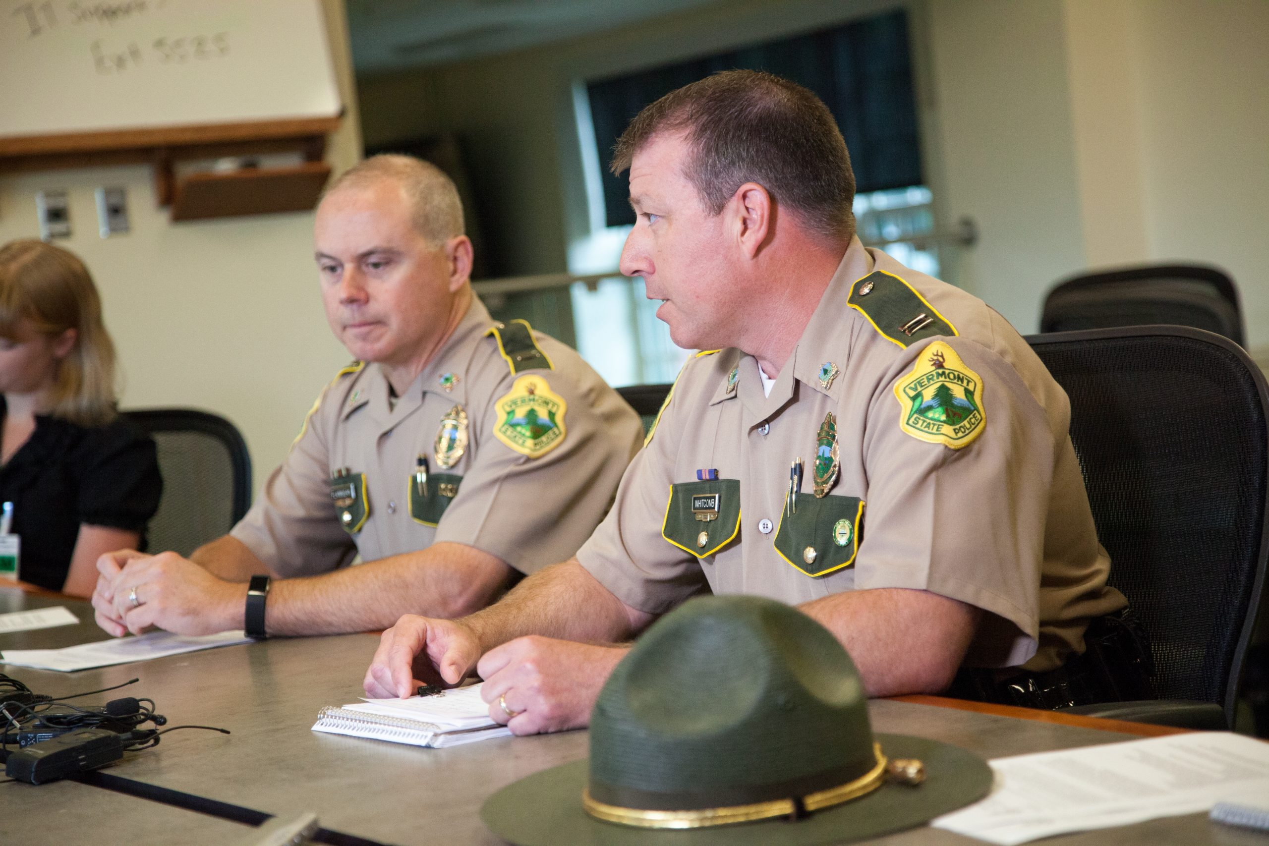 Vermont State Police Lt. John Flannigan and Capt. James Whitcomb