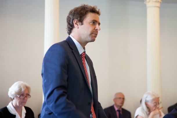 Tim Ashe on Senate floor