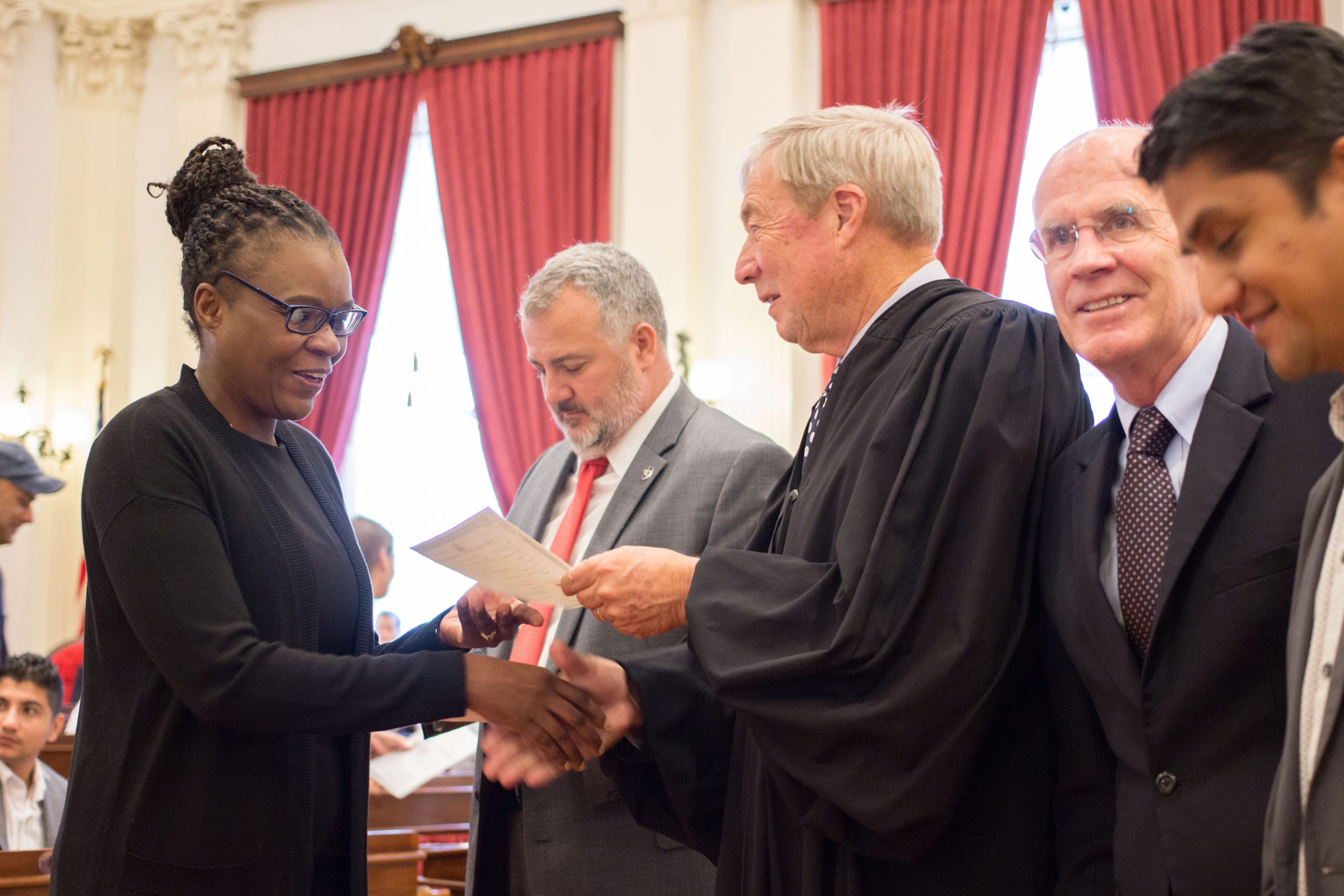 Sandra Sibongile Larosiliere, Judge William Sessions, and Rep. Peter Welch