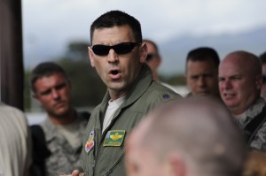 Lt. Col. Chris Caputo before an aircraft training exercise
