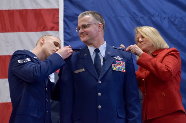 U.S. Air Force Maj. Gen. Steven Cray has his second star pinned on