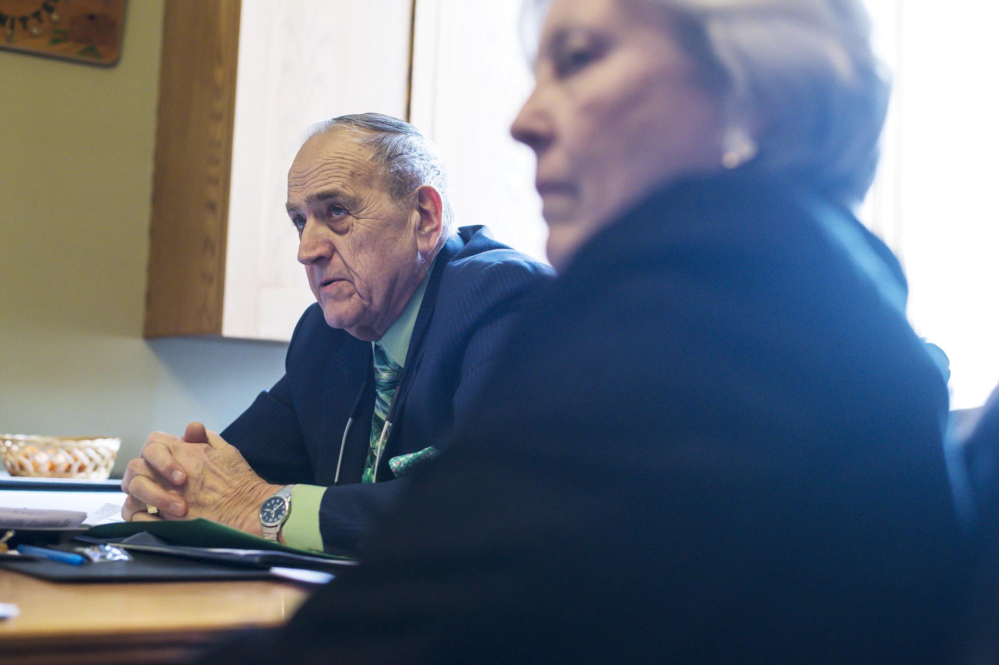 Sen. Dick Mazza, D-Grand Isle, left, and Sen. Jane Kitchel, D-Caledonia.