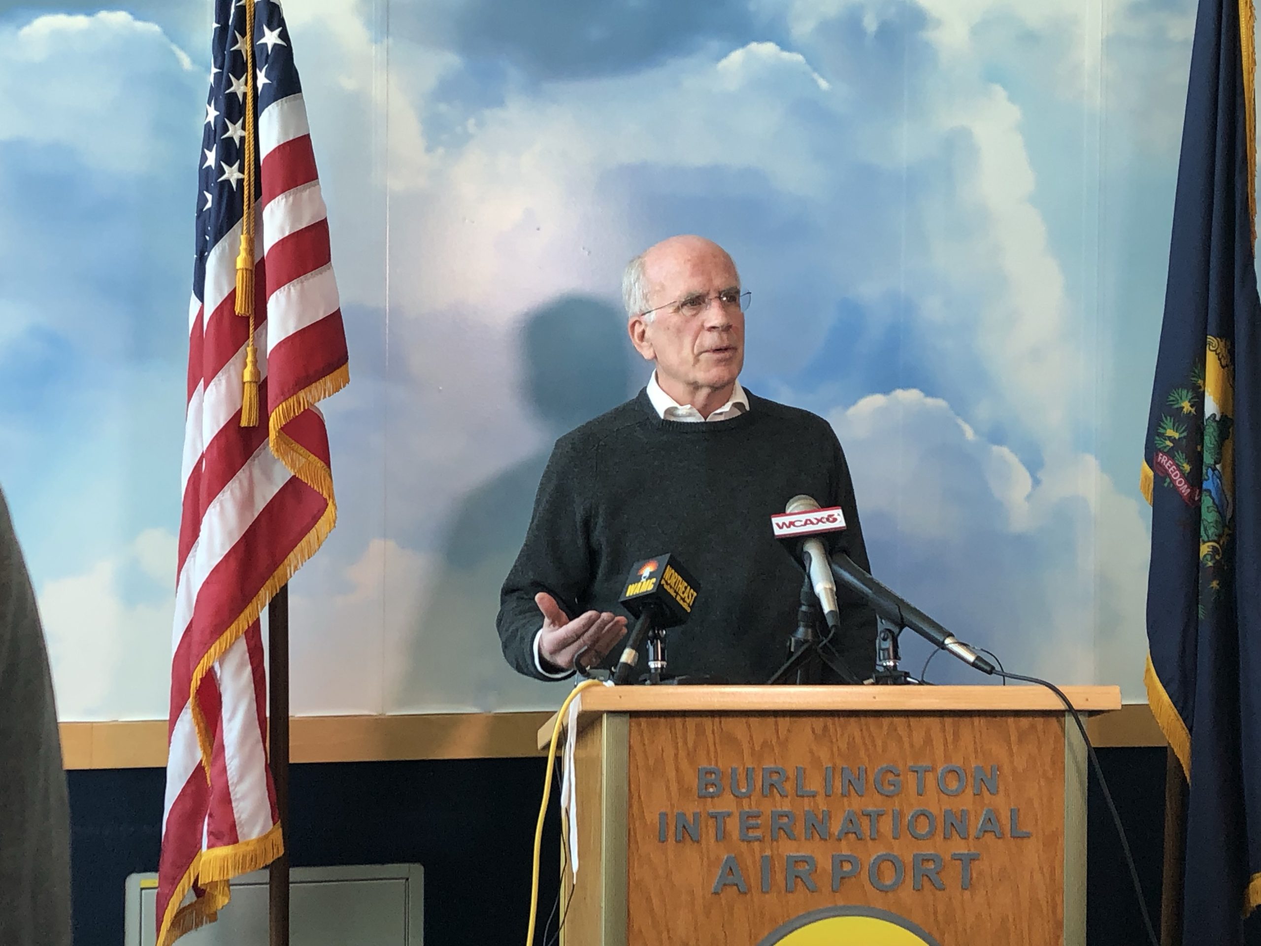 Rep. Peter Welch, D-Vt., discusses the partial government shutdown at a press conference Tuesday.