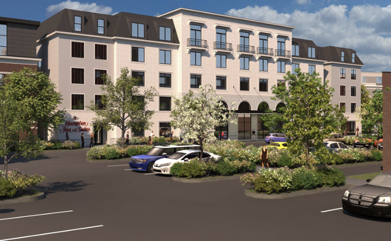 Conceptual view of proposed Hampson Inn & Suites.