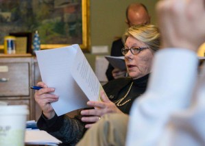 Sen. Jeanette White, D-Windham, discusses a cannabis taxation and regulation bill in the Senate Judiciary Committee at the Statehouse in Montpelier on Wednesday, Feb. 13, 2019. Photo by Glenn Russell/VTDigger