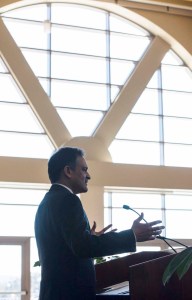 Suresh Garimella speaks to the media