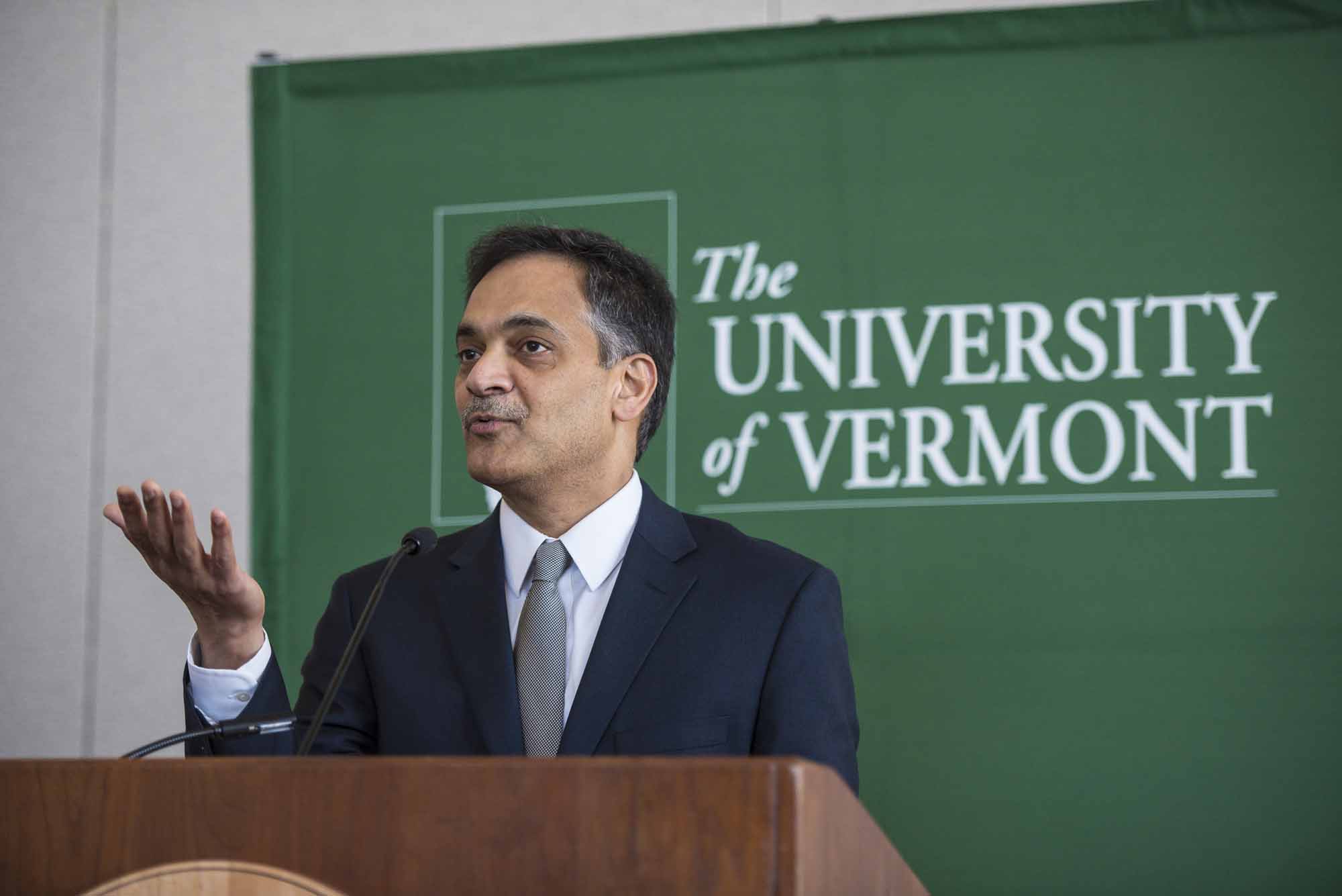 Suresh Garimella speaks to the media