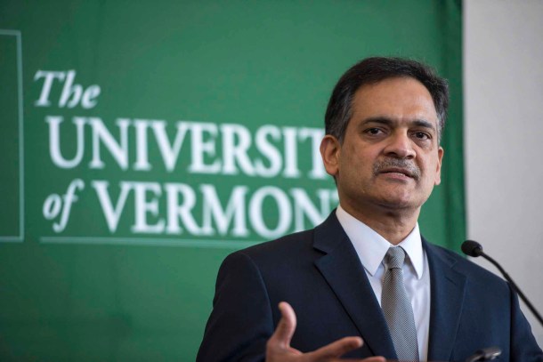 Suresh Garimella speaks to the media