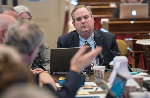 Education Secretary Dan French testifies before a joint meeting of the House Education and Government Operations Committees at the Statehouse in Montpelier.