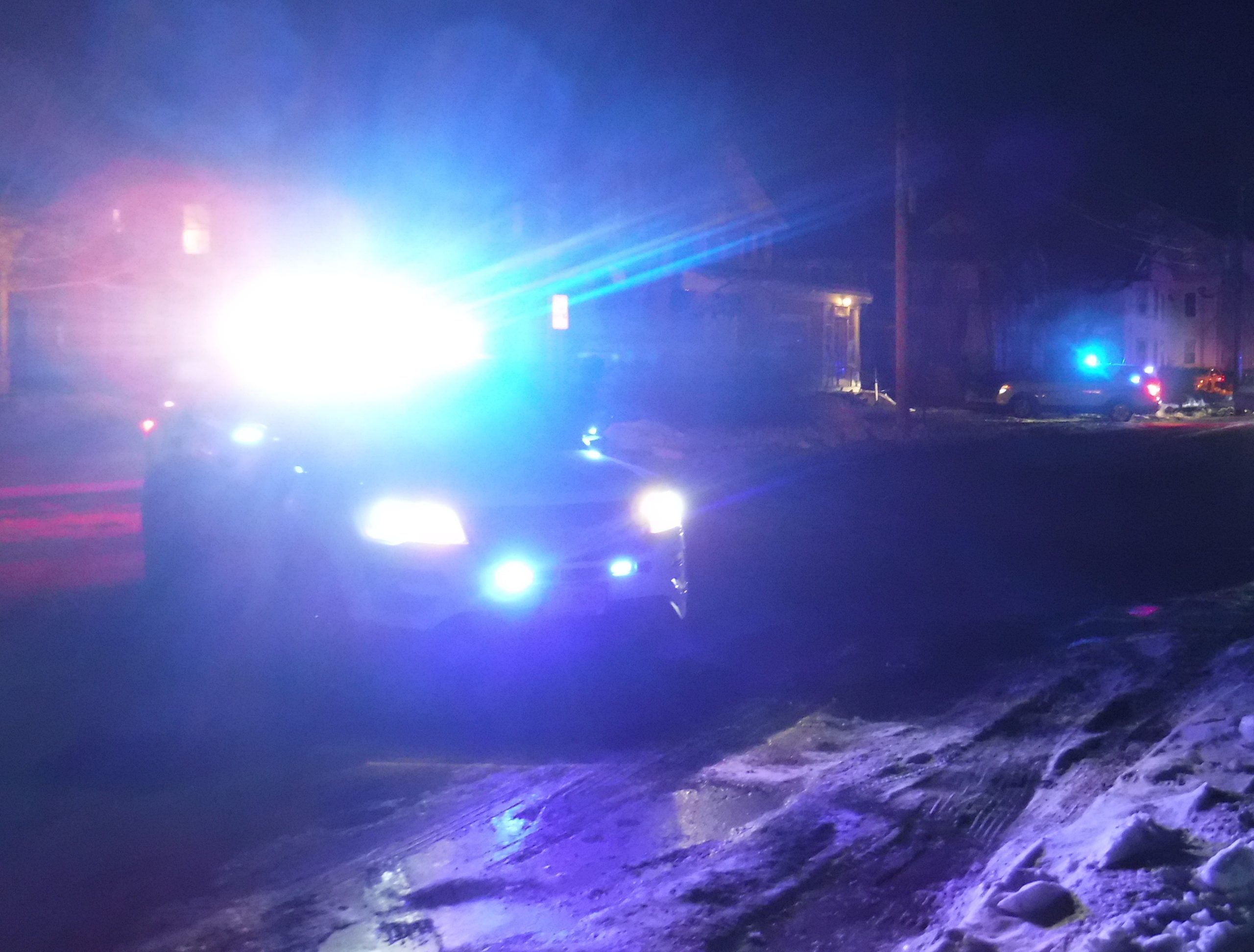 Brattleboro Police close Oak Street for a short time the evening of Feb. 19