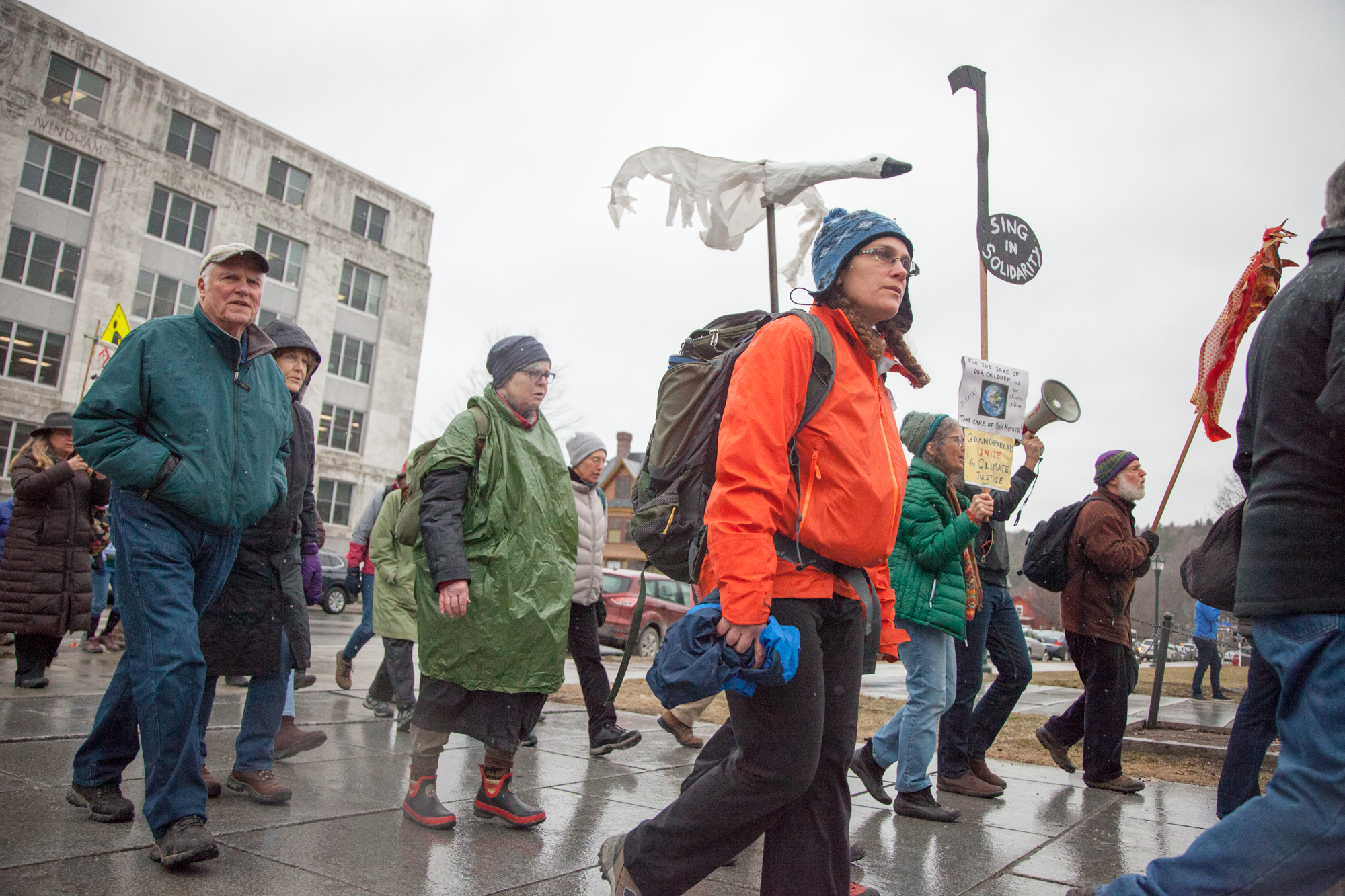 Climate marchers at statehouse