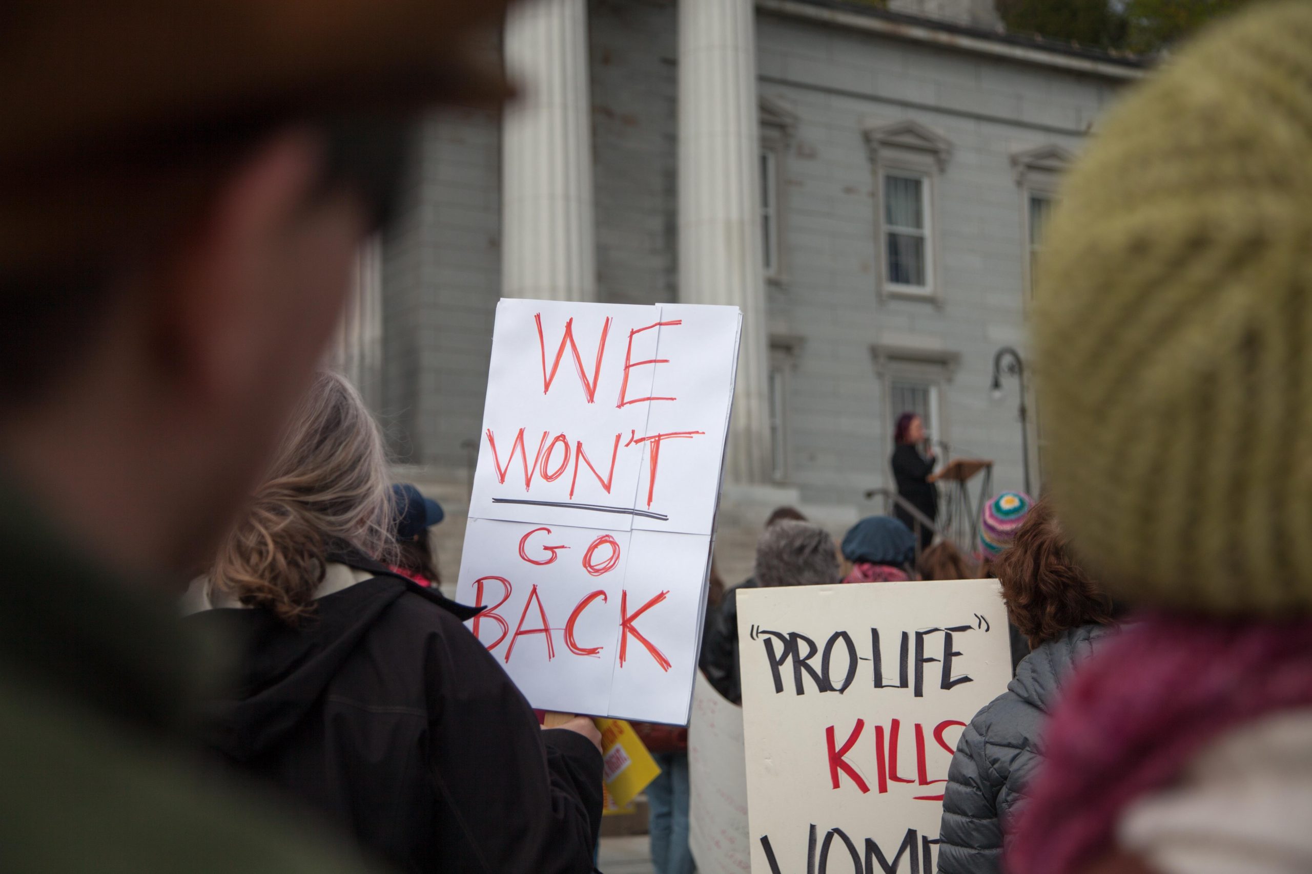 We won't go back protest sign