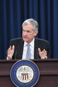 Federal Reserve Chairman Jerome Powell speaks during a press conference in March 2018. 