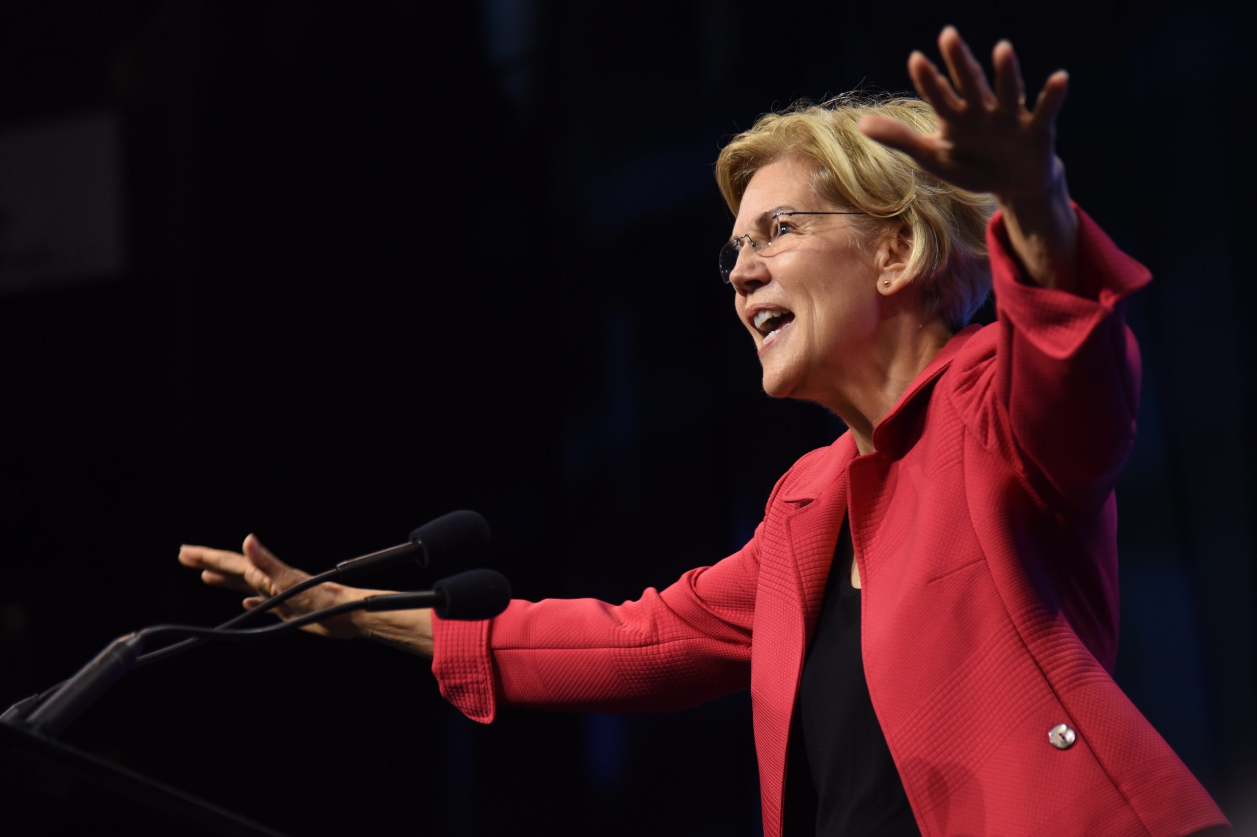 Elizabeth Warren spreads her arms