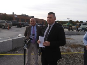 Maj. Dan Trudeau, head of the state police criminal division, speaks to reporters in Rutland on Tuesday. Photo by Alan Keays/VTDigger