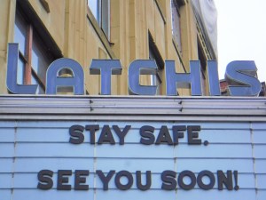 The marquee of downtown Brattleboroโs currently closed Latchis Theatre. Photo by Kevin OโConnor/VTDigger