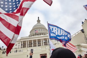 Trump flags in front of US Capitol