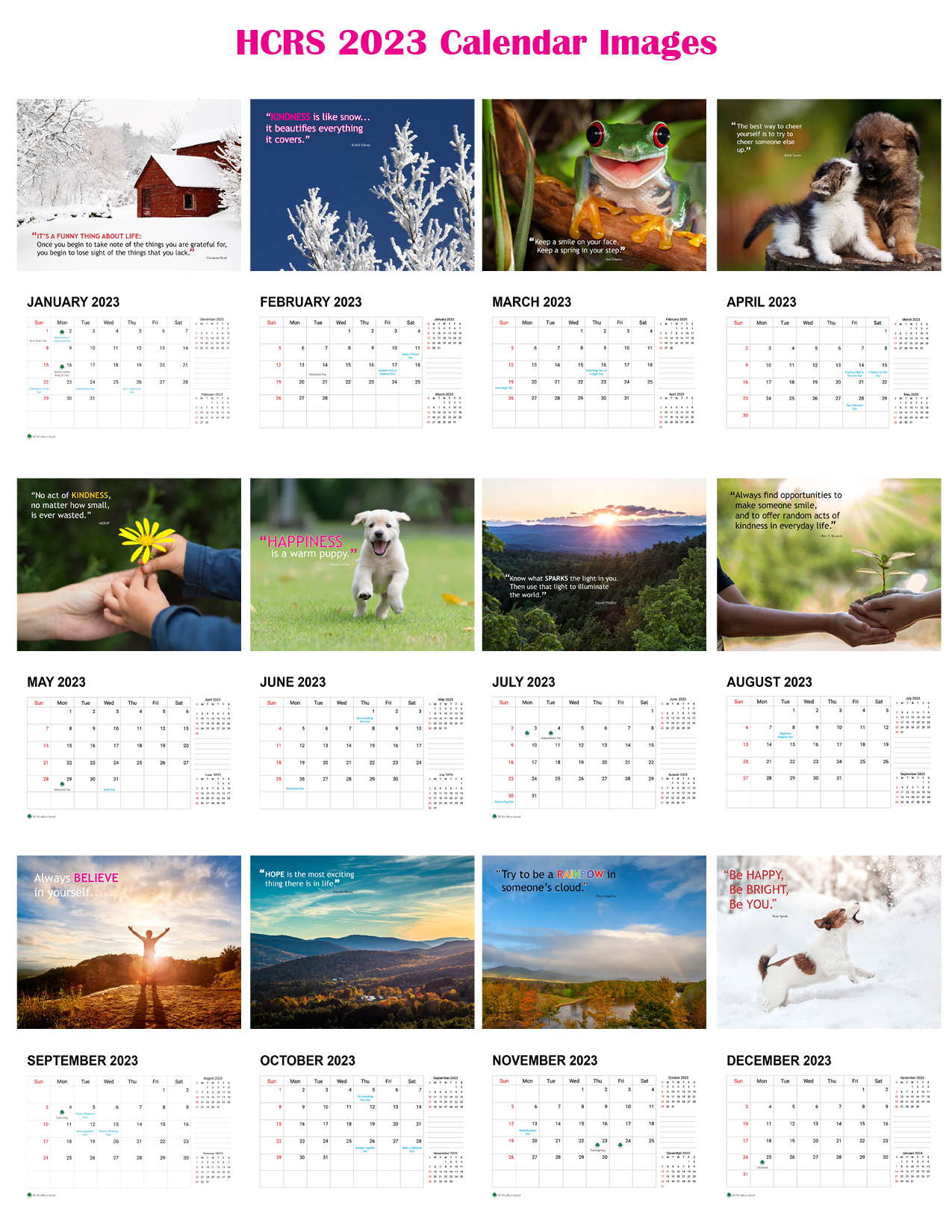 HCRS raising funds for food and shelter through 2023 wall calendar - Vimarsana News