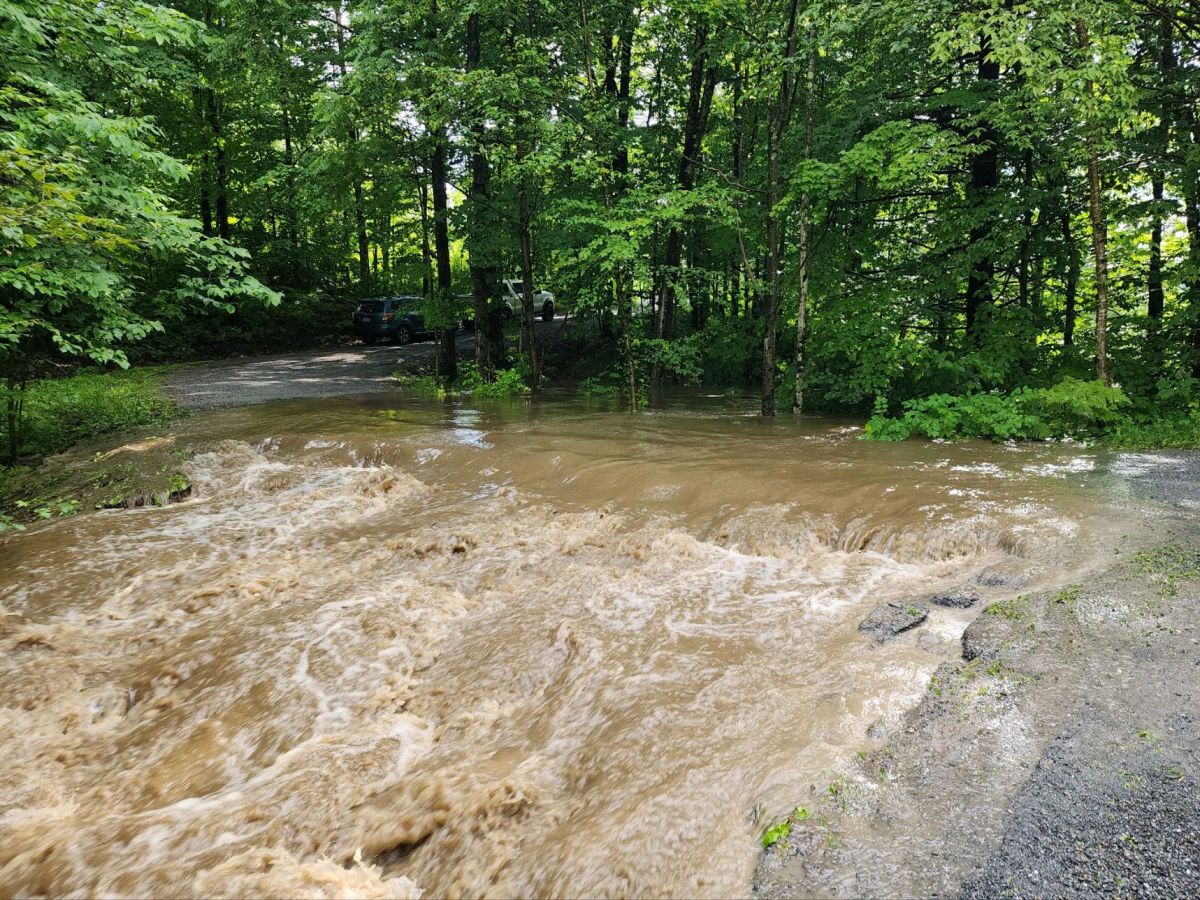Flooded driveway