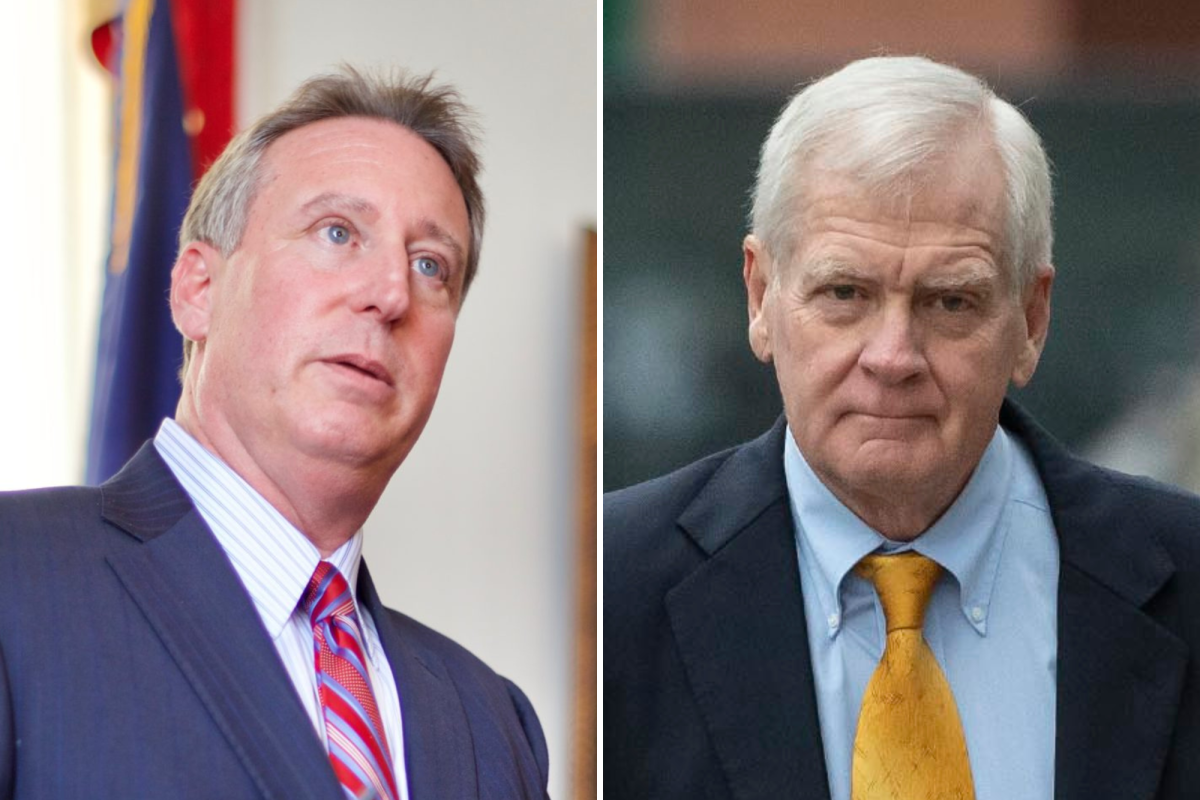 Side by side photos of two men in ties and jackets.