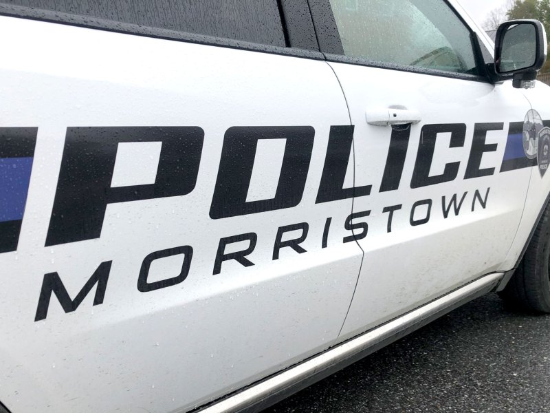 A white Morristown police cruiser.