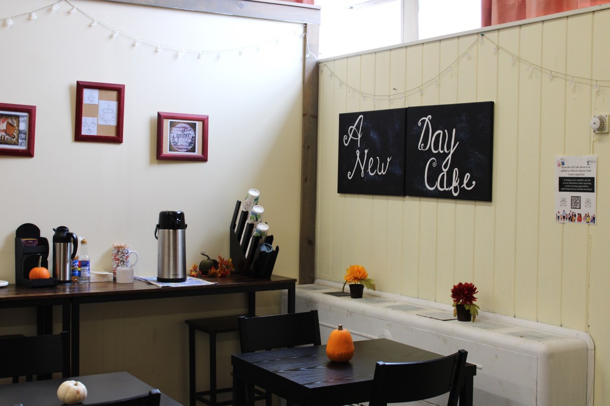 A wooden wall in the dining room.