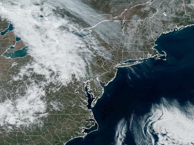 Clouds moving across the United States