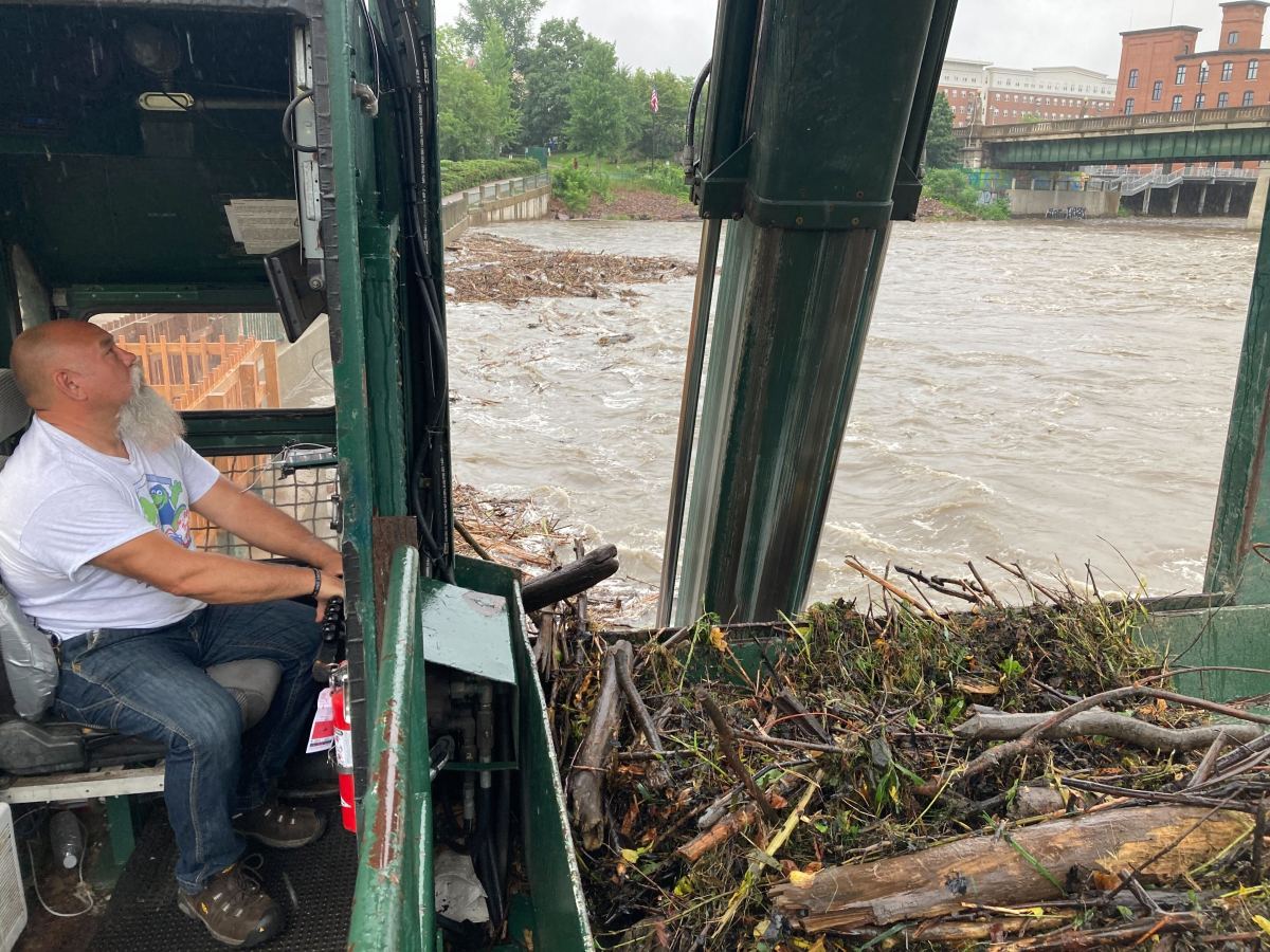 a man sitting in a truck.