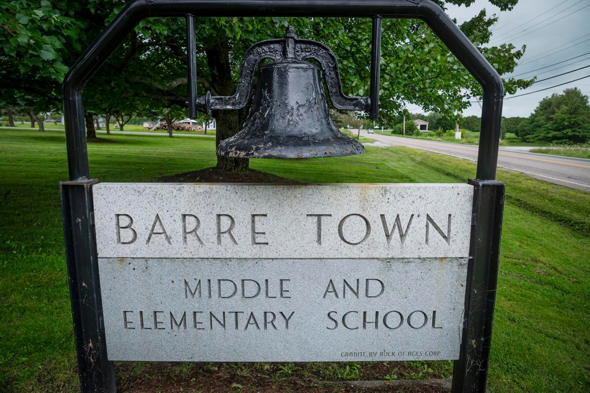 Barre town middle and elementary school sign.