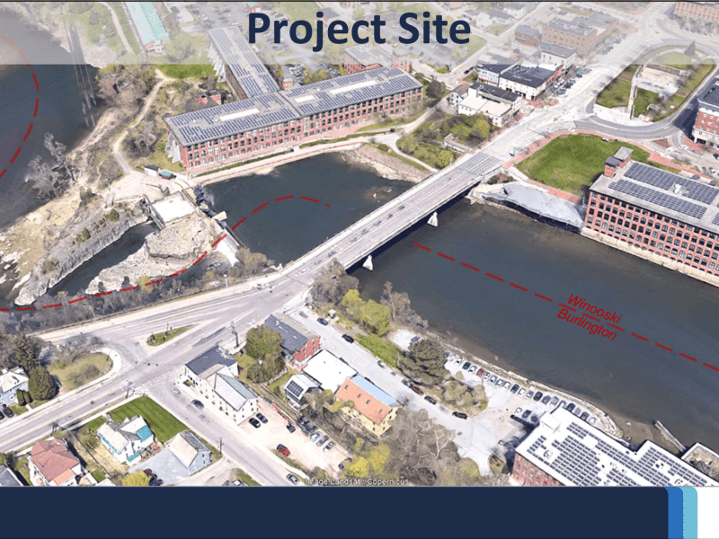 An aerial view of a project site.