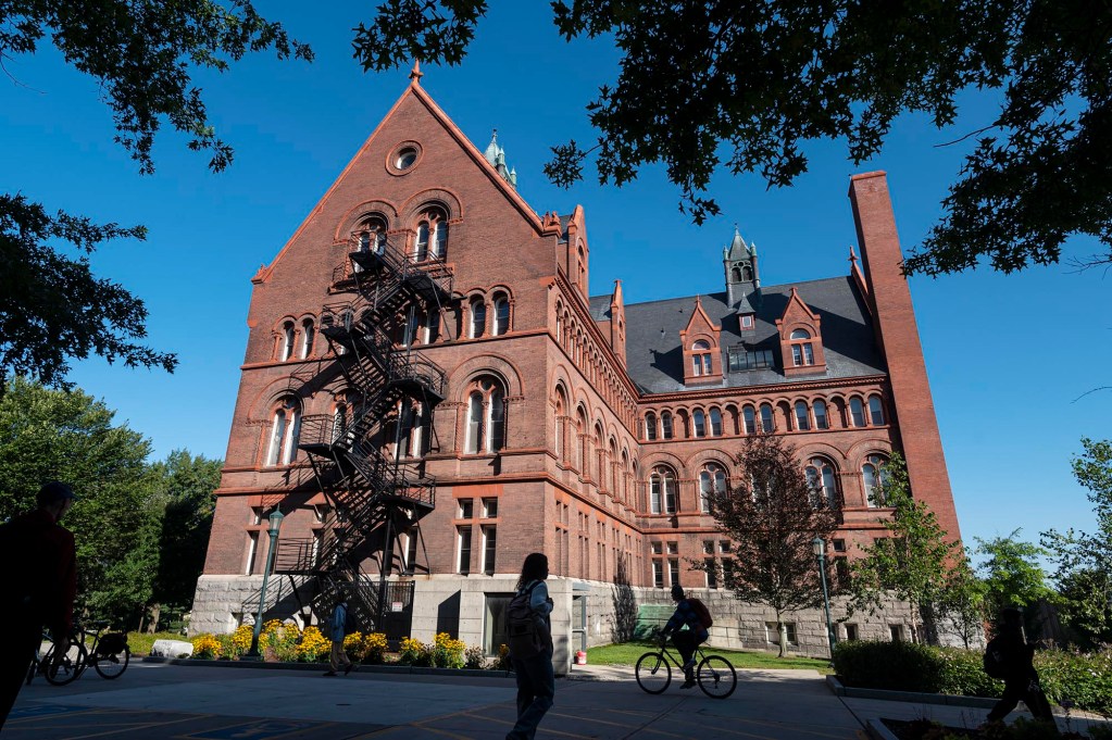 A large brick building.