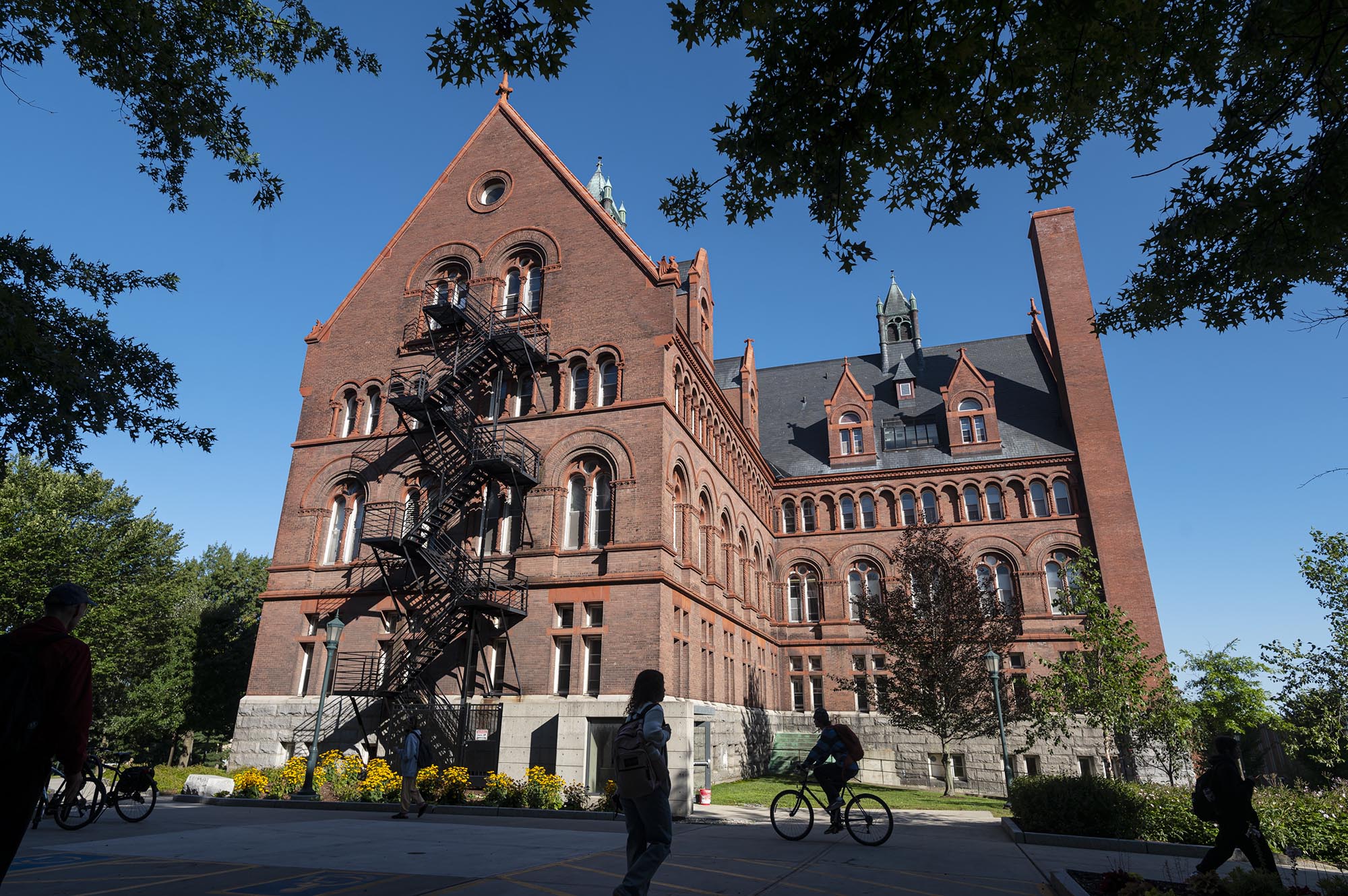 A large brick building.