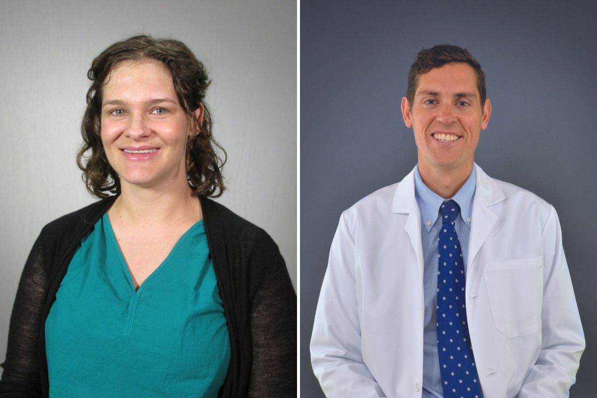 Two people posing for a photo.