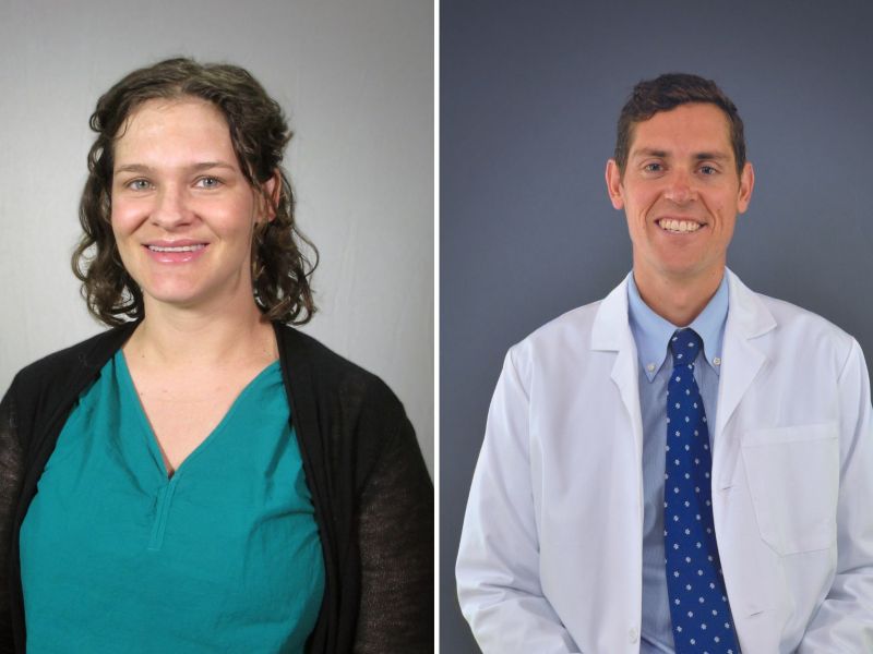 Two people posing for a photo.