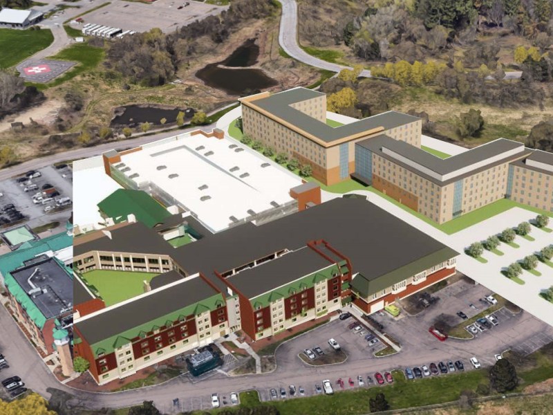 A rendering of a new college housing complex.