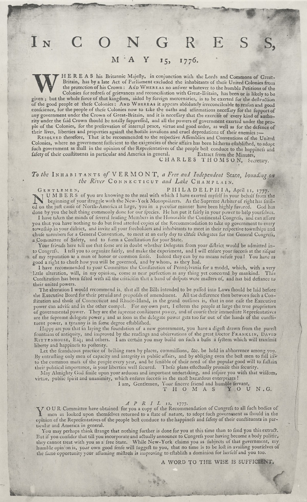 The declaration of independence from the united states of america.